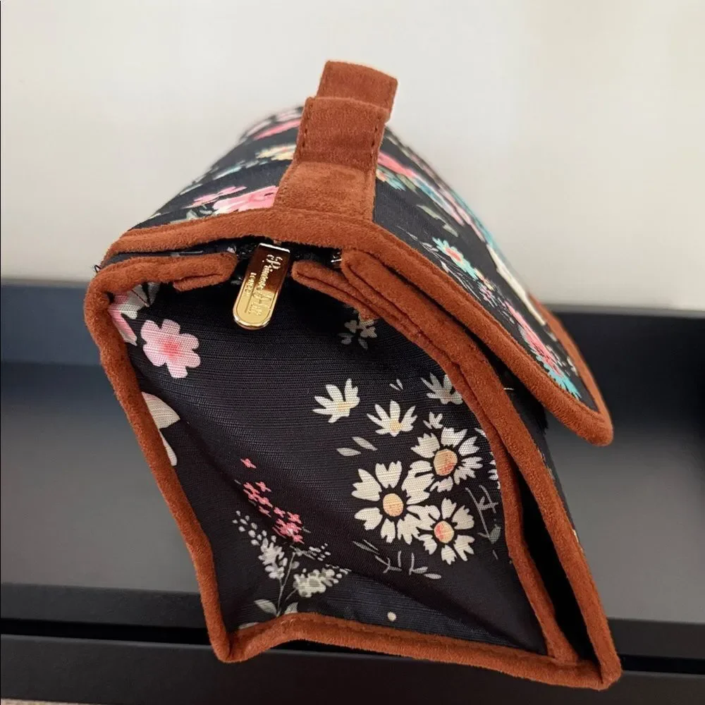 Primrose Hill London Floral Women's Cosmetic or Toiletry Bag - Black Floral